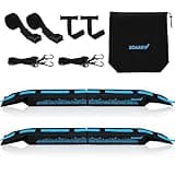 SOARIFY Universal Car Soft Roof Rack，Roof Pads Luggage Carrier for Kayak, Surfboard SUP, Canoe Include Storage Bag, 2 Quick Loop Strap, 2 Tie Down Rope, and 2 Heavy Duty Tie Down Straps