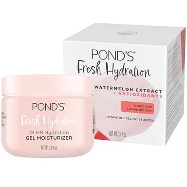 POND’S Fresh Hydration Gel Moisturizer – 24 HR Hydration with Watermelon Extract & Antioxidants – Alcohol & Oil-Free Face Moisturizer – Dermatologist Tested, 3.4 oz