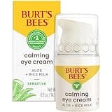 Burt's Bees Calming Eye Cream With Aloe and Rice Milk, Moisturizes Without Causing Redness or Irritation, 98.7 Percent Natural Origin Skin Care, 0.5 oz. Bottle