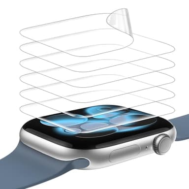 JULK 6-Pack for Apple Watch Series 11 Screen Protector 42mm, Flexible Film Non-Bubbles Soft TPU Face Screen Protector for iWatch 11(2025)/10 42mm, Touch Sensitive, HD Transparent