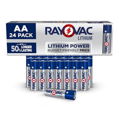Rayovac 1.5V Lithium AA Batteries (24 Pack), Double A Batteries