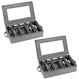Flatware Storage Box 2 Pack, Silverware Storage Box Case Chest with Adjustable Dividers, Silverware Holder with Zipper Lid for Organizing Cutlery, Utensil, Flatware, Knives, Large Capacity Gray