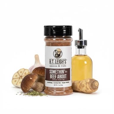 Umami Beef & Steak Rub | Vegan, Gluten Free Barbecue Rub & Seasoning | Made in Kentucky | All Natural, No Fillers, Small Batch, Artisan Gourmet Seasoning | Somethin' to Beef About