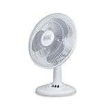 BLACK+DECKER Desk Fan for Home and Office, 12” Fan with 3 Speed Settings, Oscillating Portable Fan for Office Desk, Table Top and Kitchen Table with Adjustable Tilt, White