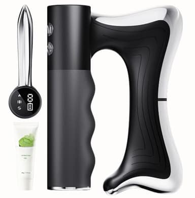 Heated Muscle Scraper Tool –Electric Fascia Knife Massager Heating and Vibration, Muscle Scraper Tool, Body Gua Sha Massage Tool,Fascia Tool Massage Tools for Deep Tissue(Black)