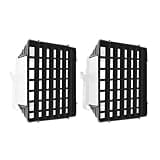 GVM Foldable Softbox Diffuser with Grid Beehive for RGB 800D/560AS/480LS Series LED Video Light, Suitable for Studio Lighting, Portrait Photography, Video Lighting, Led Panel, 2 Packs, 11"x11"