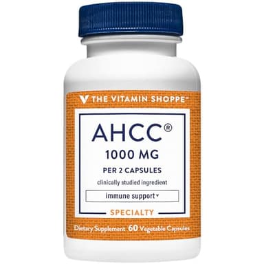 The Vitamin Shoppe AHCC 500mg - Immune System Booster & Cell Defense | Active Hexose Correlated Compound | 60 Veggie Caps | Mushroom Extract
