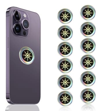 Andibro 12 PCs Silver Phone Protection Stickers Neutralizers for Smart Phones/Tablets/Laptops/Computer/WiFi/Priner/TV Electronic Devices Stickers (Silver)