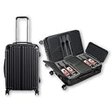 The Wine Savant 12 Wine Bottle Suitcase With 6 Expandable Removable Travel Bags | Holds Standard 750 ML Size Bottles | TSA Approved Lock, Wheeled Bag - Airplane Black Luggage Case to Carry Liquor