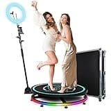 MWE 360 Photo Booth Machine for Parties with Flight Case,Logo Customization,Software APP Remote Automatic 360 Spin Camera Video Booth for 2-4 People (26.8"+Flight Case)