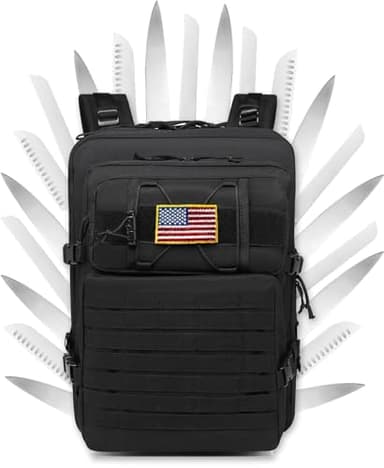 XINTREY Tactical Chef Knife Backpack Professional Knife Carrying Bag Travel Organizer Case with 30+ Pockets for Culinary Tools