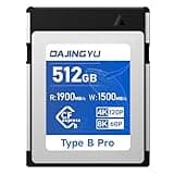 DAJINGYU 512GB CFexpress Type B Memory Card VPG400 Up to 1900/1500 MB/s Read/Write- Shooting Video and Photo in up to 8K RAW Compatible with Nikon Canon panasonic Fujifilm Camera