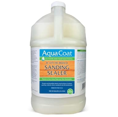 Aqua Coat X-119 Water-Based Sanding Sealer - Fast-Drying, High-Build Sealer for Woodworking Projects - Ideal for Furniture, Cabinets, and Millwork - 1 Gallon