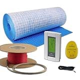 Warming Systems - 25 Sqft 120V Electric Radiant Floor Heating System – Includes Heating Cable, Membrane, Programmable Thermostat, Installation Monitor and Under Tile Heater