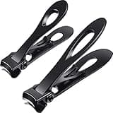 Mudder 2 Pieces Oversized Thick Nail Clippers Wide Jaw Large Cutter Toenails Fingernails Tough Ultra Sharp Stainless Steel Trimmer Gift for Christmas Ingrown Manicure Pedicure Men Women Elder Adults