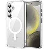 JETech Magnetic Case for Samsung Galaxy S24+ / S24 Plus 5G, Compatible with MagSafe, Shockproof Protective Phone Cover, Non-Yellowing Hard Clear PC Back (Clear)