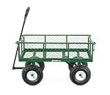 Gorilla Carts GOR400-COM Steel Garden Cart, Steel Mesh Removable Sides, 3 cu ft, 400 lb Capacity, Green