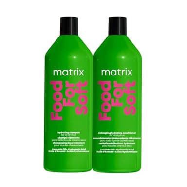 MATRIX Food For Soft Shampoo & Conditioner Set For Dry and Brittle Hair - Moisturizes, Detangles and Cleanses, With Hyaluronic Acid & Avocado Oil, 33.8 Fl Oz