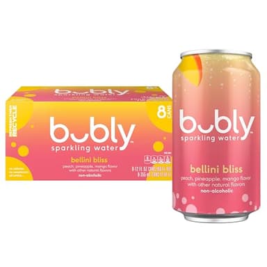 bubly Sparkling Water, Bellini Bliss, 12 Fl Oz Cans (Pack of 8)