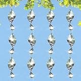 12 PCS Stainless Steel Bird deterrents for Outside,3D Bird Scarer Discs Set Pigeon Deterrent,Bird reflectors to Keep Birds Away Woodpecker Deterrent for House,Crow Deterrent