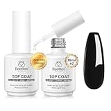 Beetles Upgrade Glossy No Wipe Gel Top Coat, 2 Pcs 15ml Super Shiny Clear Glossy Gel Top Coat, Soak Off Uv Nail Lamp Nail Top Coat Nail Salon Manicure DIY Home Gifts for Women