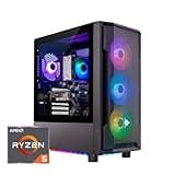 Skytech Shadow Gaming PC Desktop, Ryzen 5 5600 3.5 Ghz (4.4GHz Turbo Boost), AMD RX 6600 8GB GDDR6, 1TB SSD, 16GB DDR4 RAM 3200, 650W Gold PSU, Wi-Fi, Win 11 Home