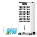 Feculs Portable Air Conditioners, 3-IN-1 Swamp Cooler, Evaporative Air Cooler, 4 Modes & 3 Speeds, 2-Gal Water Tank for Cooling, 16 FT/S Remote Control, Windowless Air Conditioner for Indoors