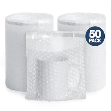 ALTERNIUM Self Seal Bubble Pouches - Bubble Bags for Packing, Packaging Filler for Moving - Cushioning Wrap for Fragile Items, Dish Packing Kit Shipping Supplies for Small Business - 7.5x8 Inch, 50pcs