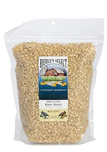 Riehle's Select Popping Corn - Hulless Baby White Whole Grain Popcorn - (28oz) Resealable Bag
