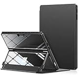 INFILAND Microsoft Surface Pro 11/10/9 Case, Military-Grade Drop Protection High Clearity Case Leather Cover Designed for Surface Pro 11th Edition AI, Work with Type Cover Keyboard, Black