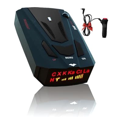 Bokuuoou Laser/Radar Detectors for Cars with Led Display, Long Range Detection, Mute Memory, City/Highway Mode Detectors, Ideal Gifts for Car (Black)