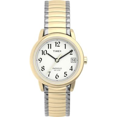 Timex Women's Easy Reader 25mm Watch – Two-Tone Case White Dial with Two-Tone Expansion Band