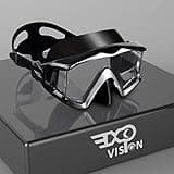 Adult Pano 3 Window Scuba Diving Mask, Tempered Glass Snorkel Mask Anti-Fog Swim Mask No Leakage Swim Goggles with Nose Cover Snorkeling Gear for Snorkeling, Freediving, Swimming (Black)
