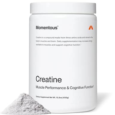 Momentous Creatine Monohydrate Powder - Creatine Powder - Supports Strength, Lean Muscle, & Recovery for Men & Women - NSF Certified for Sport - 5 g per Serving - 90 Servings