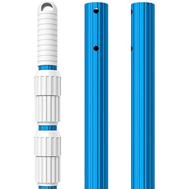 BLIKA 16FT Blue Aluminum Telescopic Swimming Pool Pole, 1.30mm Thickness, Pool Pole Telescopic, Professional Pool Poles for Skimmer Net,Brush,Vacuum Head