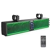KEMIMOTO 6-Speaker Metal UTV Sound Bar Waterproof Bluetooth Music Sync Multicolor Lights 25-inch SxS Speakers Wireless Control Soundbar for UTV ATV Golf Cart w/ 1.25 in - 2 in Roll Bar