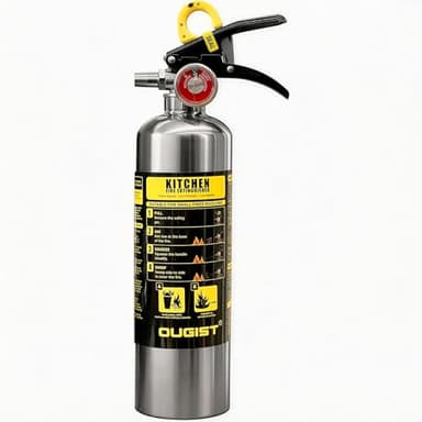 Ougist Class K Fire Extinguisher, 40 Fl Oz Wet Chemical, Quick-Pull Handle, Kitchen Fire Extinguisher for Grease Fires, Built for Daily Peace of Mind