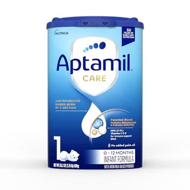 Aptamil Care Stage 1, Milk Based Powder Infant Formula, Also for C-Section Born Babies, with DHA & ARA, Omega 3 & 6, Prebiotics, Contains No Palm Oil, 28.2 Ounces (Packaging May Vary)
