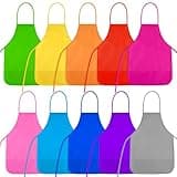 NACHLYNN 10 Pack Kids Painting Apron Kids Art Aprons Bulk Toddler Paint Apron Smock with 2 Pockets for Craft Kitchen Classroom Home Painting Activity (Multicolor)