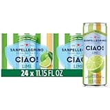 Sanpellegrino CIAO! Lime Sparkling Water, Low-Calorie Italian Sparkling Water with Real Fruit Juices, 0g Added Sugar, 24-Pack