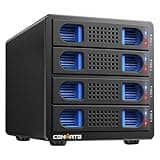 CENMATE Aluminum 4 Bay 10Gbps Hard Drive Enclosure with Cooling Fan for 2.5“/3.5" SATA HDD/SSD with USB A/C 3.2 Gen 2, Support Hot Swappable,Tool-Free HDD Enclosure , DAS(NO RAID/NAS)
