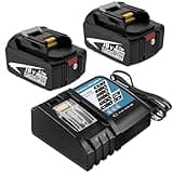 Moticett 6.0Ah Replacement Battery and DC18RC Charger for Makita 18V Battery and Charger Kit Compatible with Makita 18 Volt Battery Lithium BL1850 BL1860 BL1815 Cordless Power Tools(White)