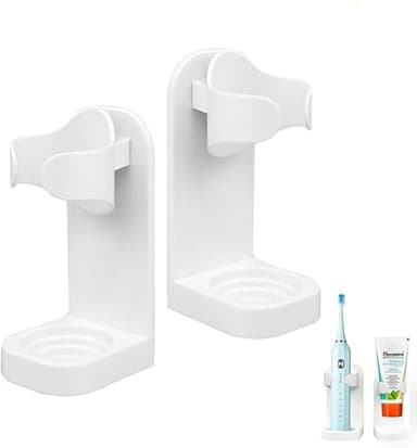 GIAVGIAV Electric Toothbrush Holders for Bathroom, Electric Toothbrush Organizer, Bathrooms Toothbrush Storage for Shower Space-Saving, Mirror Toothbrush Holder Wall Mounted, ABS (2PACKS)