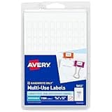 Avery Multi-Use Removable Labels, 5/16" x 1/2", White, Non-Printable, 1,100 Blank Labels Total (5412)