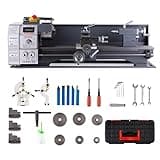 CREWORKS 8.7 x 23.6" Mini Metal Lathe Machine, 1100W Automatic Variable-Speed Metal Wood Cutting Tooling