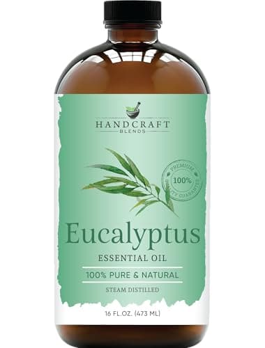 Handcraft Blends Eucalyptus Essential Oil in Glass Bottle – Huge 16 Fl Oz – 100% Pure and Natural – Premium Grade Oil for Diffuser and Aromatherapy, Skin, Massage, Candle and Soap Making Fragrance