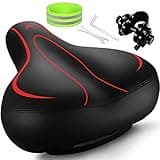Roguoo Bike Seat, Most Comfortable Bicycle Seat Memory Foam Waterproof Bicycle Saddle for Men Women-Dual Shock Absorbing-Best Stock Bicycle Seat Replacement for Mountain Bikes, Road Bikes (Red)