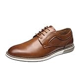Bruno Marc Men's Plain Toe Oxford Shoes Business Formal Derby Dress Sneakers,Size 11,Brown,SBOX223M