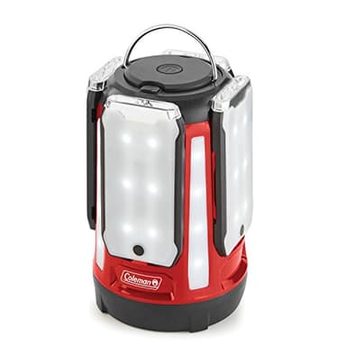 Coleman Quad Panel 800L LED Lantern, Water-Resistant Lantern with 4 Removable Magnetic Light Panels & USB Charging Port, Great for Camping, Hunting, Emergencies, & More