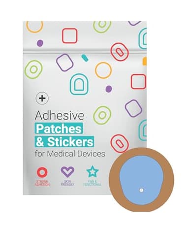 Glucomart Adhesive UnderPatch for Dexcom G7 & Stelo CGM (10-Pack) – Waterproof, Hypoallergenic Sensor Tape with External Adhesive Ring – Secure CGM Hold, Easy Placement, Skin-Friendly Protection